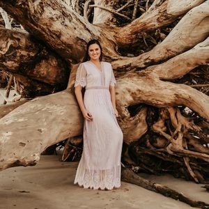 Purple lilac lace dress